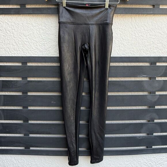 SPANX Faux Leather Leggings in Black | Small - Picture 2 of 7